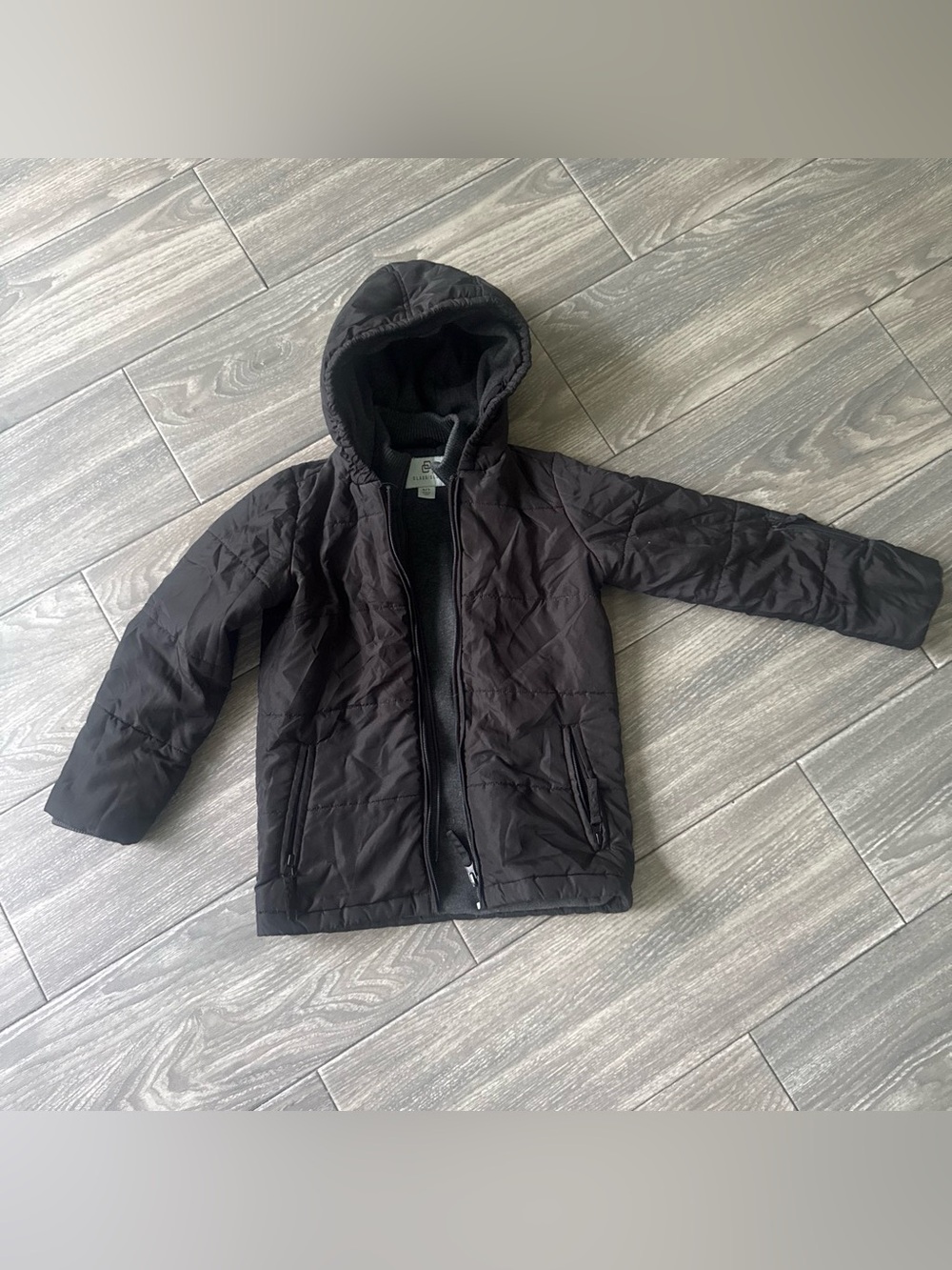 Class Club Black Hooded Quilted Puffer Jacket